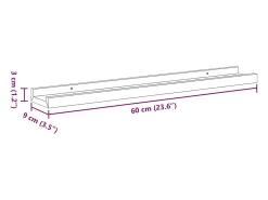 vidaxl Prateleira*Prateleiras de parede 2 pcs 60x9x3 cm e carvalho sonoma Branco