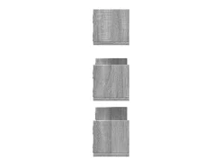vidaxl Prateleira*Prateleiras de parede 3 pcs derivados madeira sonoma Cinzento