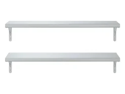 Outlet Prateleiras de parede 2 pcs 100x30 cm aço inoxidável PT425340 Prateleira