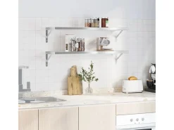 Outlet Prateleiras de parede 2 pcs 100x30 cm aço inoxidável PT425340 Prateleira