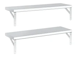 Prateleiras de parede 2 pcs 75x23,5 cm aço inoxidável*vidaxl Outlet