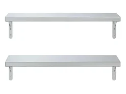 Prateleiras de parede 2 pcs 75x23,5 cm aço inoxidável*vidaxl Outlet