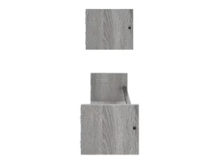 vidaxl Prateleira*Prateleiras de parede c/ barras 2 pcs 80x16x14 cm cinza sonoma Cinzento