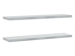 Prateleira*Prateleiras de parede 2pcs 100x23,5x3cm aço inoxidável PT257770 Prateado