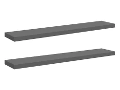 vidaxl Prateleira*Prateleiras de parede suspensas 2 pcs 120x23,5x3,8cm MDF cinza Cinzento