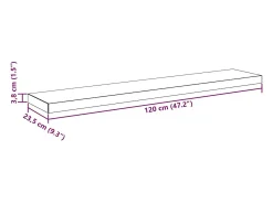 vidaxl Prateleira*Prateleiras de parede suspensas 2 pcs 120x23,5x3,8cm MDF cinza Cinzento