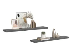 vidaxl Prateleira*Prateleiras de parede suspensas 2 pcs 120x23,5x3,8cm MDF cinza Cinzento
