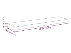 vidaxl Prateleira*Prateleiras parede suspensas 4 pcs 90x23,5x3,8cm MDF Cinzento