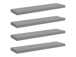 vidaxl Prateleira*Prateleiras parede suspensas 4 pcs 90x23,5x3,8cm MDF Cinzento