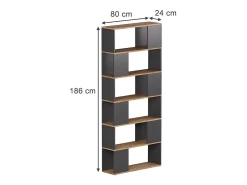 Vicco Prateleira*Raumteiler carvalho antracite/goldkraft 80x24x186 eneos Cinza antracite