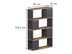 Vicco Prateleira*Raumteiler carvalho antracite/goldkraft 80x24x124.5 eneos Cinza antracite