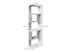 Vicco Prateleira*Raumteiler concreto/branco 45x23.6x162.6 Cinzento claro