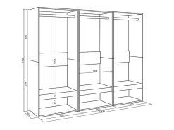 Skraut Home Móvel De Entrada*Roupeiro aberto, 180x35x145cm, Para quarto, dormitório, Barra e Prateleira, Branco