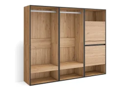 Clearance Roupeiro aberto, 180x35x145cm, Para quarto, dormitório, Sapateira, Carvalho Móvel De Entrada