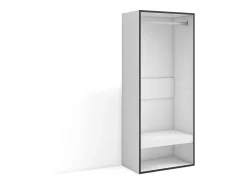 Roupeiro aberto, 60x35x145cm, Para quarto, dormitório, Barra e Prateleira,*Skraut Home