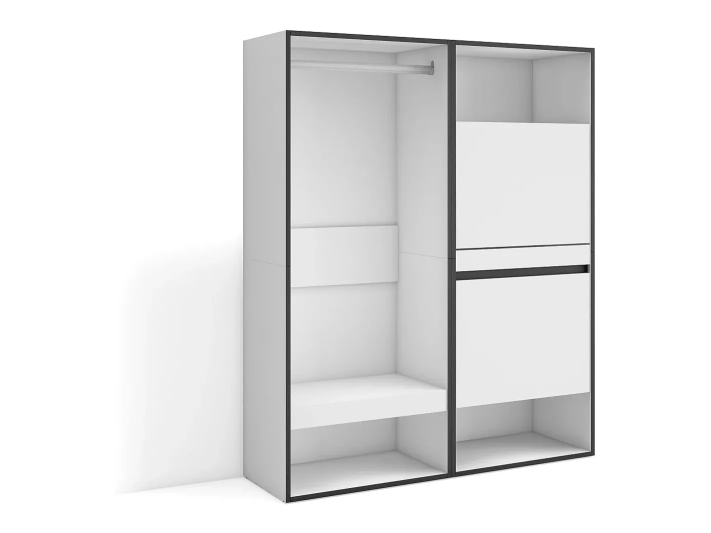 Roupeiro aberto, 120x35x145cm, Para quarto, dormitório, Sapateira,*Skraut Home Clearance