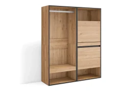 Roupeiro aberto, 120x35x145cm, Para quarto, dormitório, Sapateira, Carvalho^Skraut Home Discount