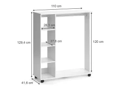 Vicco Móvel De Entrada*Roupeiro 110x42x129.4 cosmo Branco