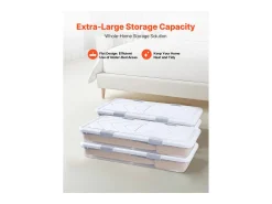 Sacos de Armazenamento SucceBuy sob a Cama com Rodinhas, Organizador de Sapatos sob a Cama 80,5x39,6x17,5 cm, Caixa de Armazenamento com Tampa^ Clearance