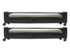 Acessórios De Arrumação*Sacos de Armazenamento SucceBuy sob a Cama com Rodinhas, Organizador de Sapatos sob a Cama 2 Peças de 77 x 47 x 17,3 cm, com Tampa Transparente Preto