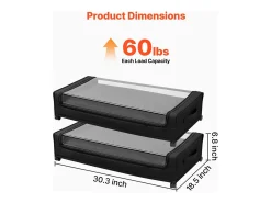 Acessórios De Arrumação*Sacos de Armazenamento SucceBuy sob a Cama com Rodinhas, Organizador de Sapatos sob a Cama 2 Peças de 77 x 47 x 17,3 cm, com Tampa Transparente Preto
