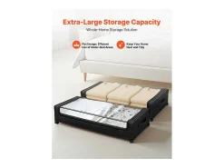 Acessórios De Arrumação*Sacos de Armazenamento SucceBuy sob a Cama com Rodinhas, Organizador de Sapatos sob a Cama 2 Peças de 77 x 47 x 17,3 cm, com Tampa Transparente Preto