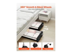 Acessórios De Arrumação*Sacos de Armazenamento SucceBuy sob a Cama com Rodinhas, Organizador de Sapatos sob a Cama 2 Peças de 77 x 47 x 17,3 cm, com Tampa Transparente Preto