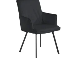 Loft24 Poltrona*Sally | Cadeirão PU , Conjunto de 2 Preto