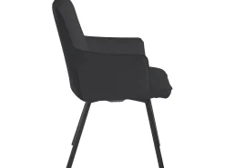 Loft24 Poltrona*Sally | Cadeirão PU , Conjunto de 2 Preto