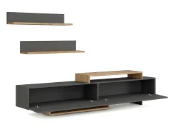 duehome Móvel De Tv*Salón Bender Gris Grafito - Alpino Cinzento