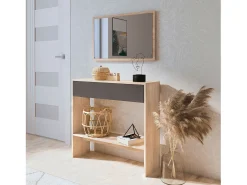 duehome Cabide De Pé*Salão Aros Tofe - Gris Grafito Preto / Natural claro