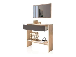 duehome Cabide De Pé*Salão Aros Tofe - Gris Grafito Preto / Natural claro
