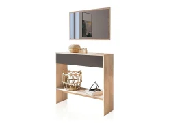 duehome Cabide De Pé*Salão Aros Tofe - Gris Grafito Preto / Natural claro