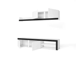 Skraut Home Móvel De Tv*Salão Idem "Blanco", /Preto, 200x40x180cm Branco