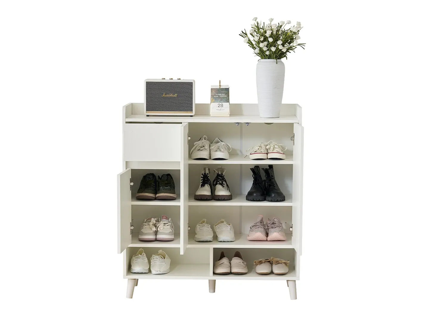 Sapateira - 7 compartimentos e 1 gaveta - com prateleiras reguláveis -^ModernLuxe Outlet
