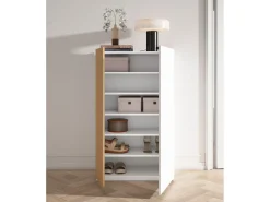 Herdasa Móvel De Arrumação|Sapateira*Sapateira - A122cm x L70cm x P35cm branca porta serigrafada serrado - Akra Branco sujo
