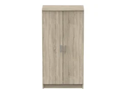 Sapateira 0, Armário multifuncional, Armário de arrumação com prateleiras, Sapateira com duas portas e 6 prateleiras, 55x36h108 cm, Carvalho*Dmora