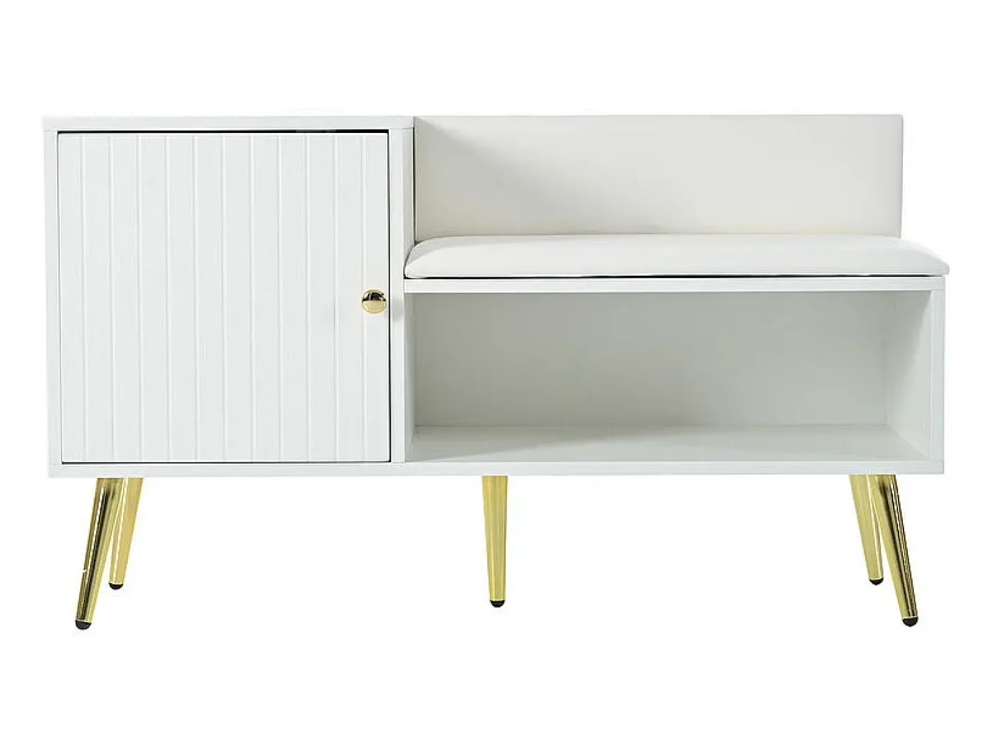 Sapateira - com banco e 2 compartimentos - com puxadores e pés metálicos - estilo moderno -*ModernLuxe Sale
