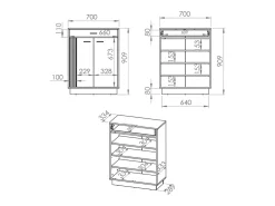 Sapateira 2 portas 1 gaveta Nilo madeira 91cm*Petits-Meubles Outlet