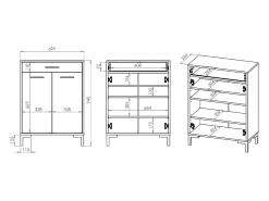 Sapateira 2 portas 1 gaveta Liora madeira 94cm*Petits-Meubles New