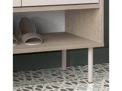 Petits-Meubles Móvel De Arrumação|Sapateira*Sapateira 2 portas 1 gaveta Alos caxemira e madeira 95cm Bege