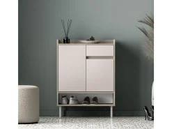Petits-Meubles Móvel De Arrumação|Sapateira*Sapateira 2 portas 1 gaveta Alos caxemira e madeira 95cm Bege