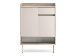 Petits-Meubles Móvel De Arrumação|Sapateira*Sapateira 2 portas 1 gaveta Alos caxemira e madeira 95cm Bege