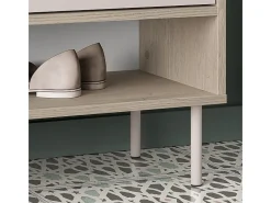 Sapateira 3 portas 1 gaveta Alos caxemira e madeira 95cm*Petits-Meubles Online