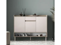 Sapateira 3 portas 1 gaveta Alos caxemira e madeira 95cm*Petits-Meubles Online