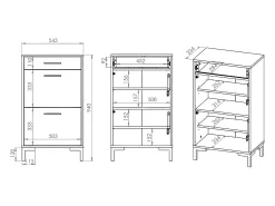 Petits-Meubles Móvel De Arrumação|Sapateira*Sapateira 2 portas 1 gaveta Liora madeira 94cm Natural claro