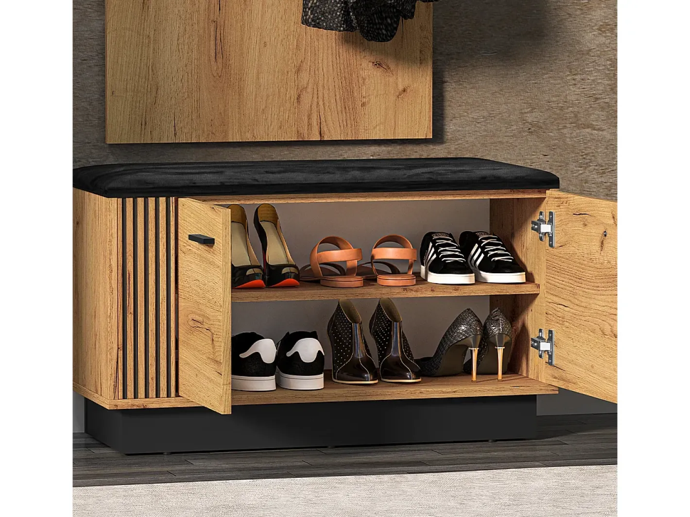 Petits-Meubles Móvel De Arrumação|Sapateira*Sapateira 2 portas Nilo madeira 49cm Natural claro