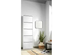Sapateira Alginet, Sapateira que economiza espaço, Sapateira de entrada, Sapateira de metal de 5 portas, 50x15h169 cm,*Dmora New