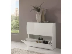 Sapateira Andrea, Armário multiuso com 2 portas dobráveis, Sapateira de entrada, 100% Fabricado na Itália, 101x27h82 cm, brilhante*Dmora Sale