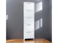 Sapateira Dafne, Móvel de entrada multiuso com 5 portas, Sapateira moderna com prateleiras, 100% Fabricado na Itália, 50x18h178 cm,*Dmora Discount